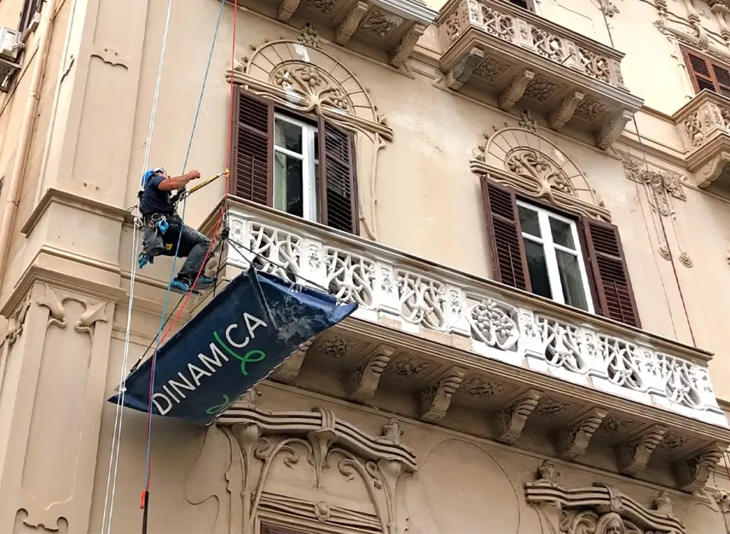 ristrutturazione senza impalcature di un edificio storico a Palermo